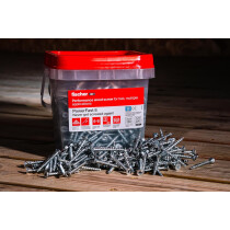 Fischer 576972 FPF II CZP 4.0 x 60 Chipboard Screw PowerFast Countersunk Head, PZ Drive, Full Thread, Blue Passivated, Zinc plating (Tub x 700 Screws)