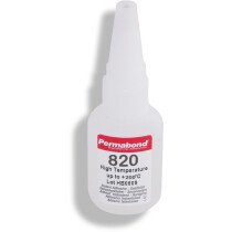 Permabond 820 - 20g Cyanoacrylate 'Superglue' High-Temperature Clear Adhesive (Box of 15)