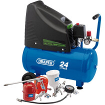 Draper 90126 DA25/19/K 230V 24L Oil Free Compressor and Air Tool Kit