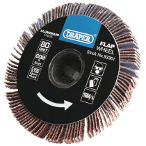Draper 93361 APT256  80 Grit Aluminium Oxide Flap Wheel (5 x 60mm)