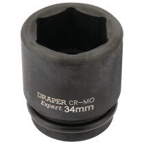 Draper 93267 419-MM Expert 34mm 3/4" Square Drive Hi Torq 6 Point Impact Socket