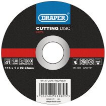 Draper 94770 CGF5 Metal Cutting Disc, 115 X 1 X 22.23mm