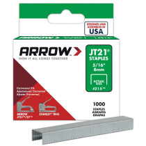 Arrow A215 Staples 8mm 5/16" (Pack x 1,000) JT21