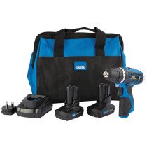 Draper 99722 PTKRDK10/4 Storm Force® 10.8 V Power Interchange Rotary Drill Kit (+2x 4 Ah Batteries, Charger And Bag)
