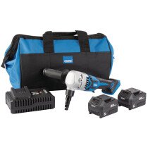 Draper 99732 PTKD20K4 D20 20 V Brushless Nibbler Kit (+2 X 5 Ah Batteries, Charger And Bag)