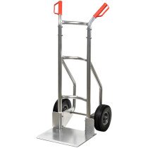 Handle-It HI-GTA-14H-PU GTA Range Curved Back Aluminium Hand Truck with 450mm Footplate and Puncture Proof Tyres