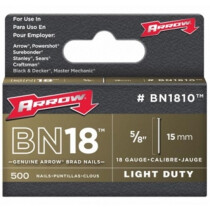Arrow ABN1810 Brad Nails15mm (5/8") Steel Brown HD (Pack of 1,000)
