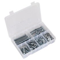 Sealey AB051SNW Setscrew, Nut & Washer Assortment 220pc High Tensile M8 Metric
