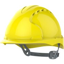 JSP Evo 2 Vented Standard Peak One Touch Safety Helmet Yellow