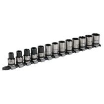 Sealey AK2742B Socket Set 13pc 1/2"Sq Drive Lock-On™ 6pt Metric - Black Series