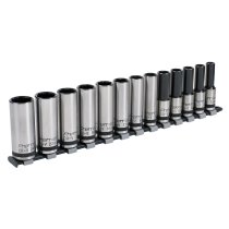 Sealey AK2745B Socket Set 13pc 1/2"Sq Drive Deep Lock-On™ 6pt Metric - Black Series