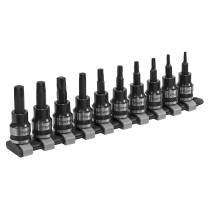 Sealey AK6207B TRX-Star* Socket Bit Set 10pc 3/8"Sq Drive Black Series