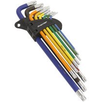 Sealey AK7194 TRX-Star Key Set 9pc Colour-Coded Extra-Long