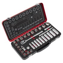 Sealey AK7922 Socket Set 3/8"Sq Drive 32pc - Premier Platinum Series