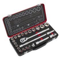 Sealey AK7924 Socket Set 1/2"Sq Drive 24pc -  Premier Platinum Series