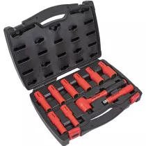Sealey AK7943 Insulated Socket Set 10 Piece 1/2" Drive 6 Point Walldrive VDE Approved