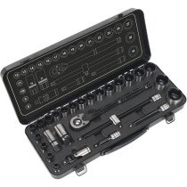Sealey AK7972 Socket Set 28 Piece 1/2" Drive 6 Point WallDrive® Metric Black Series