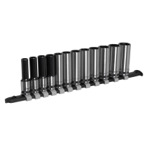 Sealey AK7993 Socket Set Deep 12pc 3/8"Sq Drive Metric - Black Series
