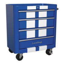 Sealey AP28204BWS Rollcab 4 Drawer Retro Style- Blue with White Stripes