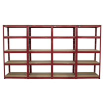 Sealey AP6150COMBO Racking Unit with 5 Shelves 150kg Capacity Per Level - Set of 4