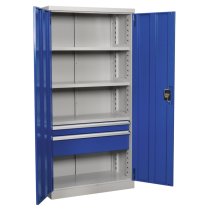 Sealey APICCOMBO2 Cabinet Industrial 2 Drawer 4 Shelf 1800mm