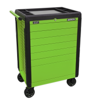 Sealey APPD7G Rollcab 7 Drawer Push-To-Open Hi-Vis Green