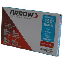 Arrow ARRT5014SS T50 Staples Stainless Steel 504SS 6mm (1/4in) (Box 1000)