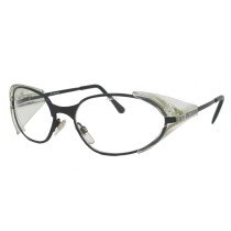 JSP ASA310-041-100 Stealth 2201 Clear Safety Glasses UV400 Black Metal Framed Spectacles