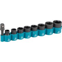 Makita B-54651 3/8" SqDr Impact Socket set with 1/4" Hex Adaptor