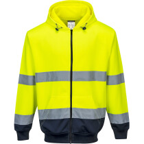 Portwest B317 Hi-Vis Two-Tone Zip Front Hoodie High Visibility 