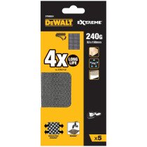 DeWalt DTM8624-QZ EXTREME Universal Abrasive Mesh 1/3 Sheet 240G Pack x 5