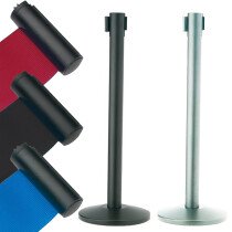 JSP HDB811-200-500 Retractable Belt Barrier with Post and Base