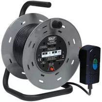 Sealey BCR25RCD Cable Reel 25m 4 x 230V 1.25mm² Thermal Trip with RCD Plug