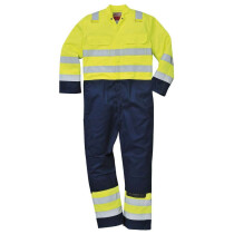 Portwest BIZ7 Flame Retardant HiVis Yellow/Navy Coverall