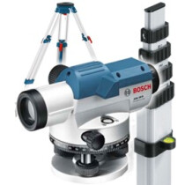 Bosch GOL26+BT160+GR500 Optical Level with 26x Magnification with Leveling Rod and Tripod