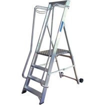 Lyte NBSWP4 1855mm Aluminium Wide Step Ladder 4 Tread EN131-2 2018, Professional