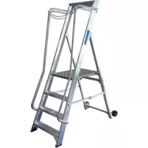 Lyte NBSWP4 1855mm Aluminium Wide Step Ladder 4 Tread EN131-2 2018, Professional