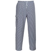 Portwest C078 Chefswear Chester Chefs Trousers - Blue/White Check - Regular Leg Length