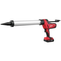 Milwaukee C18PCG/600T-201B 18V 600ml Transparent Tube Caulking Gun with 1x 2.0Ah Battery in KITBAG