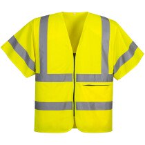 Portwest C372 Hi-Vis Half Sleeve Zip Vest - Yellow