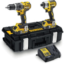 DeWalt DCK266P2-GB Combi Drill and Impact Driver XR 18V Brushless Kit with 2 x 5.0Ah Batteries in TOUGHSYSTEM Case