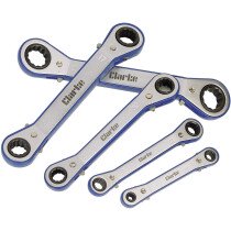 Clarke 1700441 PRO41 5 piece 6 - 21mm Angle Head Ratchet Ring Spanner Set