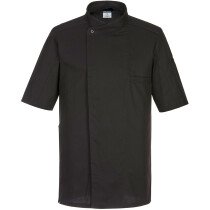 Portwest C735 Chefswear Surrey Chefs Jacket Short Sleeve - Black