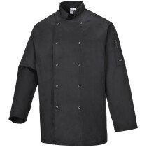 Portwest C833 (Black) Chefswear Suffolk Chefs Jacket - Black