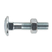 Sealey CBN840 Coach Bolt & Nut M8 x 40mm Zinc DIN 603 Pack of 50