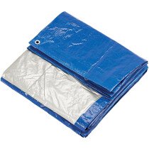 Clarke 6471258 TRP8/10B Blue & Silver Polyethylene Tarpaulin 8x10ft / 2.4x3m