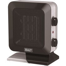 Sealey CH2013 Ceramic Fan Heater 1500W/230V 2 Heat Settings with Thermostat