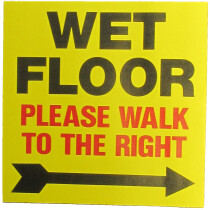 JSP Lamba CLJA042 'Wet Floor Right' Safety Message Label 21cm For Lock-In Sign Holder