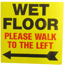 JSP Lamba CLJA043 'Wet Floor Left' Safety Message Label 21cm For Lock-In Sign Holder