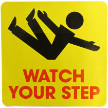 JSP Lamba CLJA045 'Watch Your Step' Safety Message Label 21cm For Lock-In Sign Holder